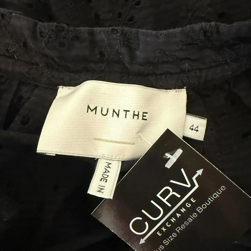 Munthe Black Thaya Mini Dress - Size 14 (44)